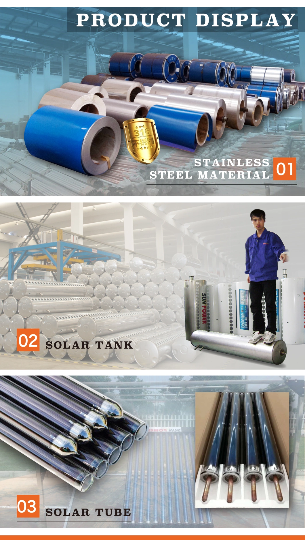 Factory Supply Attractive Price Compact Low Pressure Vacuum Tubes Solar Water Heater