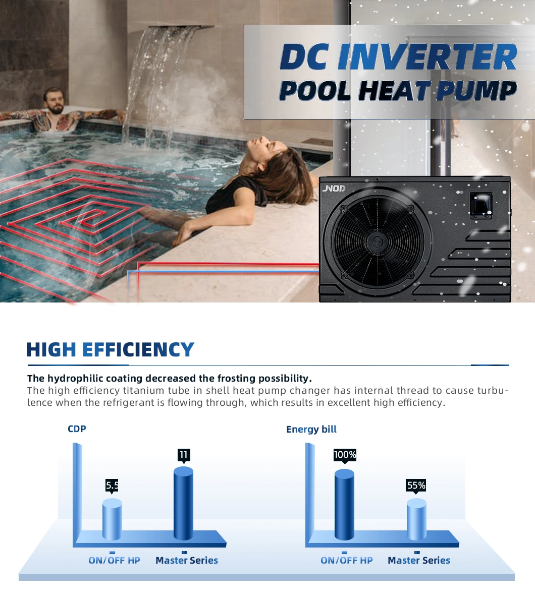 Air to Water Swimming Pool Heat Pump Water Heater for Household