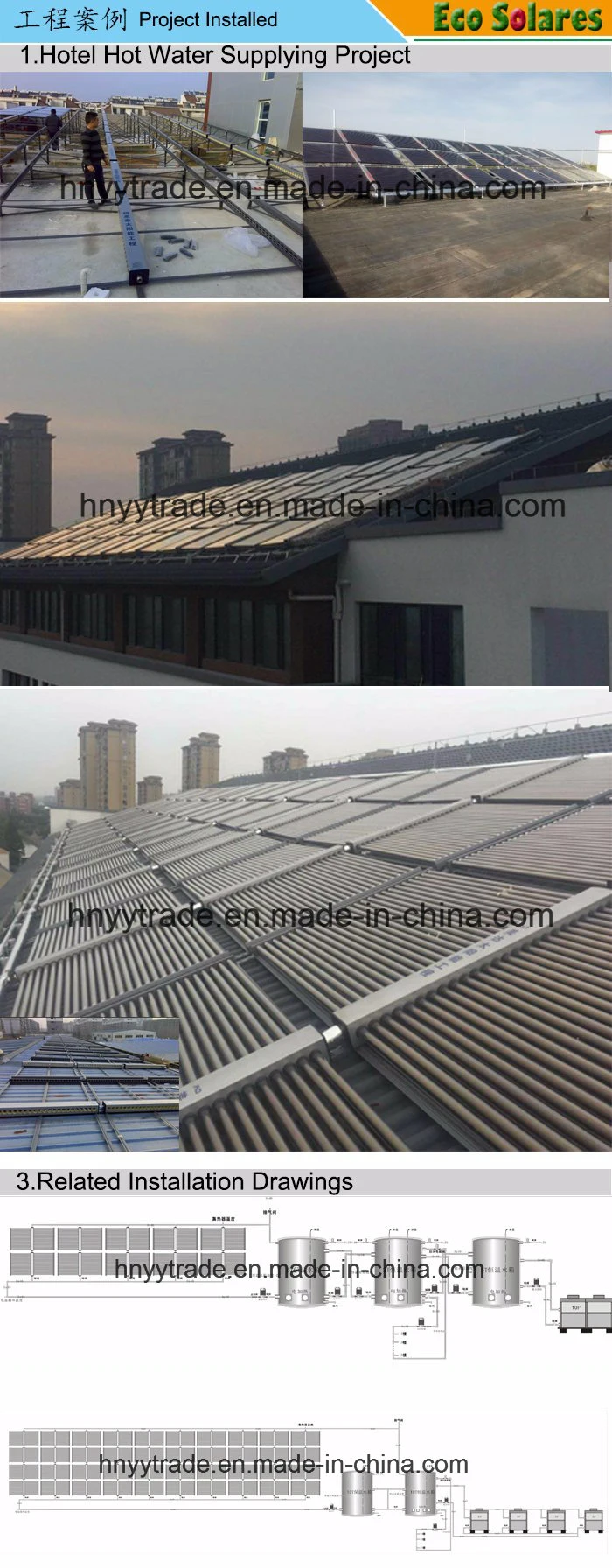 for Hotel/School/Hospital/Factory Hot Water Supplying Vacuum Tube Solar Collector+Geothermal Air Source Heat Pump