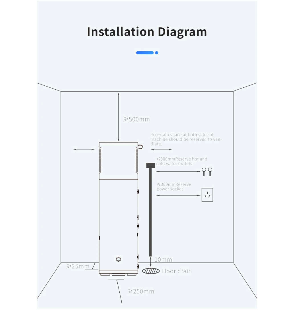 Leasy R134A All-in-One Integrated Hot Water Air-Source Air-Energy Heat Pump Water Heater with 200L Enamel Water Tank