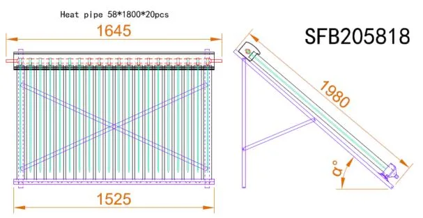 Heat Pipe Solar Collector Sfb205818 for Split Pressure Solar Hot Water Heater